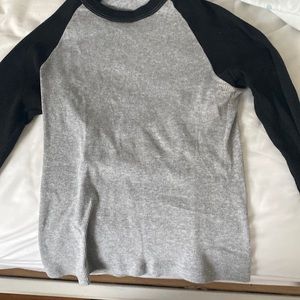 Brandy Melville grey & black Bella Long Sleeve Colorblock Top